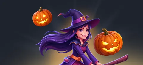 Heks met pompoenen, Haunted Wins van BGaming