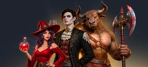 Personages uit Haunted Hell Fire Treats van Endorphina